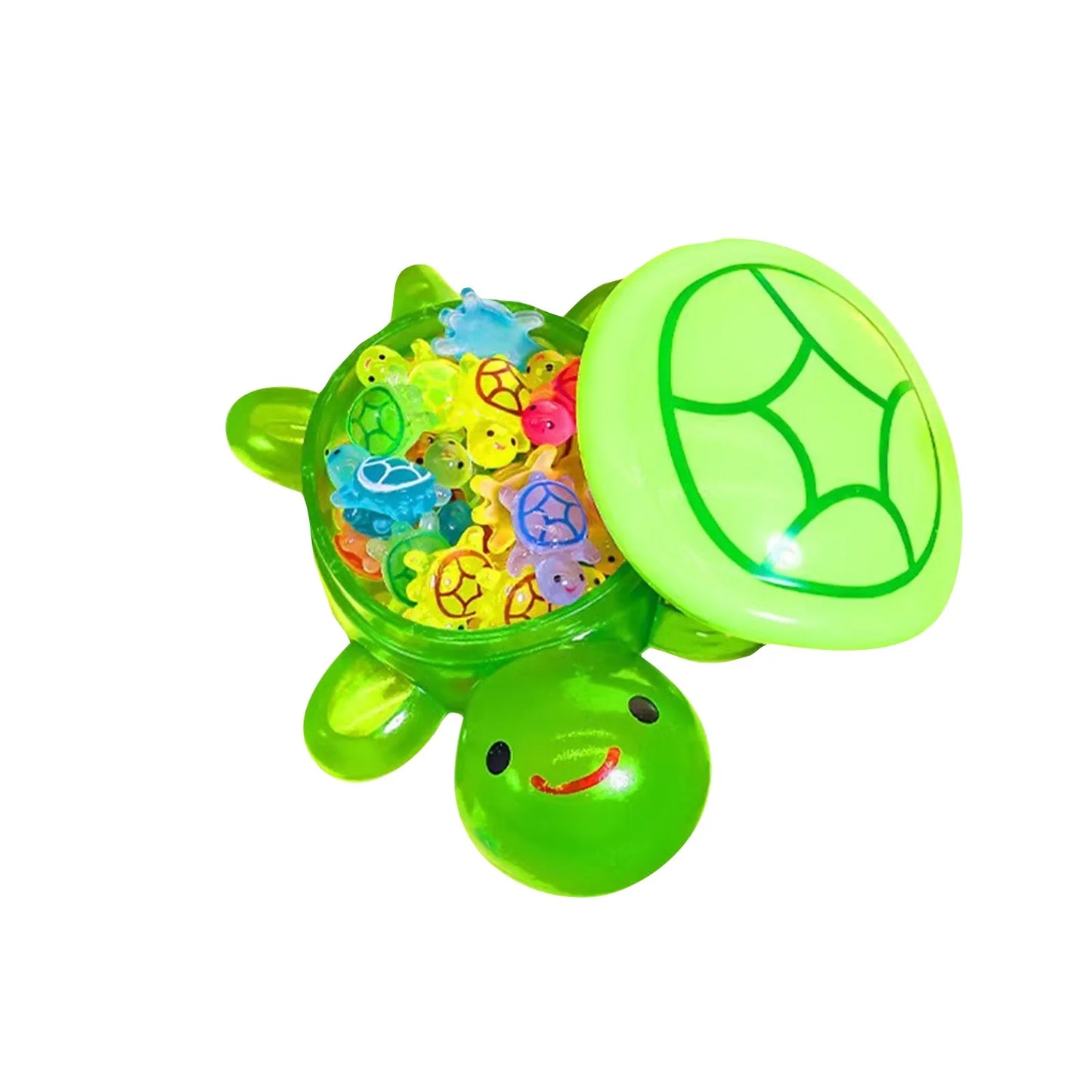 1PC Night Glow Large Turtle+60pcs Mini Luminous Turtles Figurines Resin Craft Glowing Turtle Storage Ornament Landscape Desktop Peaceful Pleasures Health and Wellness Green One Size