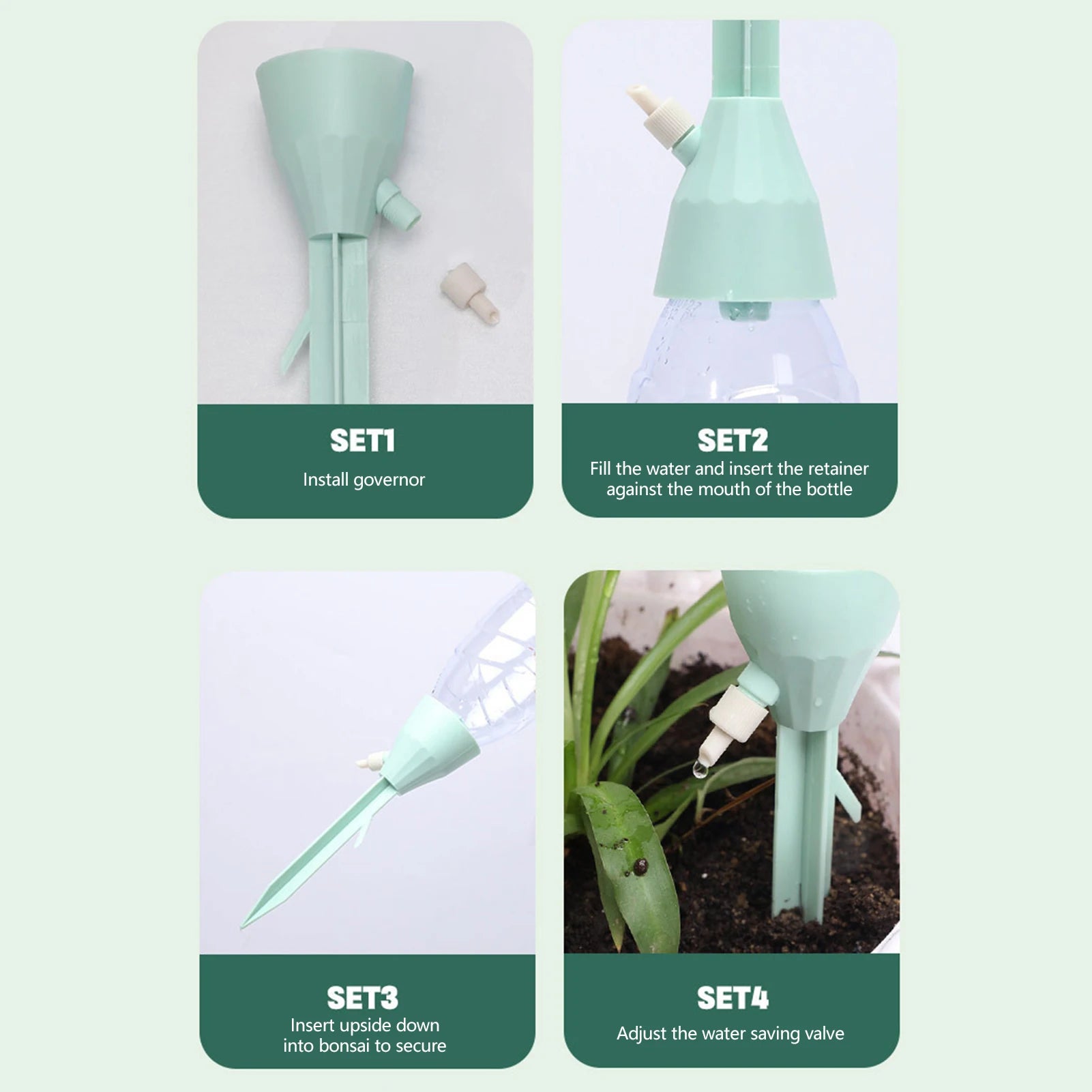 Indoor Plant Self Watering Spikes Plastic Bottles Plant Waterer Devices Garden Supplies for Garden Water Planter System Peaceful Pleasures Health and Wellness