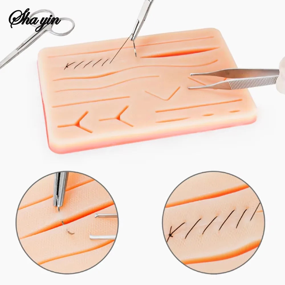 Silicone Skin Pad Suture Training Kit Surgical Wound for Surgeon Medical Practice Training Traumatic Suture Practice Skin Use Peaceful Pleasures Health and Wellness Incision Suture Pad