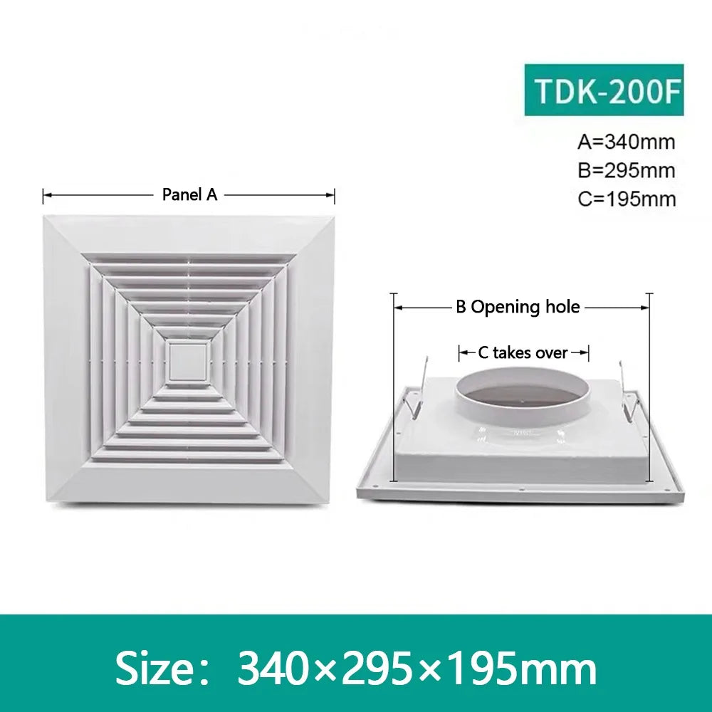 White Square Ceiling Vent Cover | Plastic Exhaust Grille Air Outlet