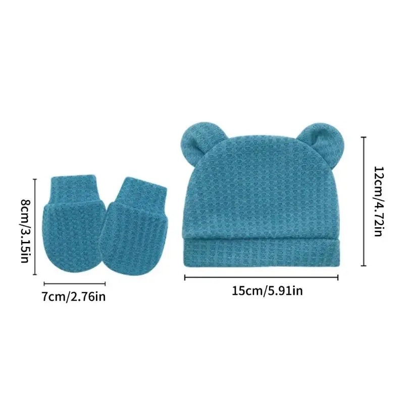 Newborn Baby Hat & Mittens Set | Soft Cotton, 0–6 Months