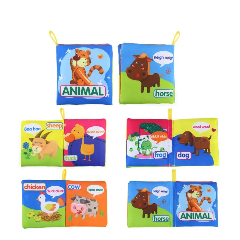 Baby Soft Cloth Books Rustle Sound Quiet Infant Early Learning