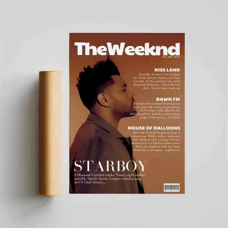 The Weeknd Canvas Wall Art | Starboy Hip Hop Poster Print