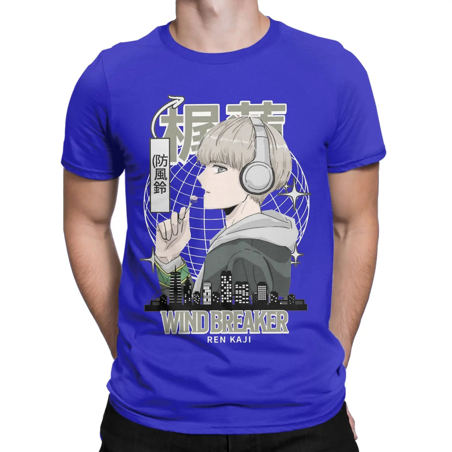 Wind Breaker Cotton T Shirt For Men Summer Ren Kaji Aesthetic T-Shirts O Neck Fashion Tees Plus Size Cheap Tops Peaceful Pleasures Health and Wellness Blue S