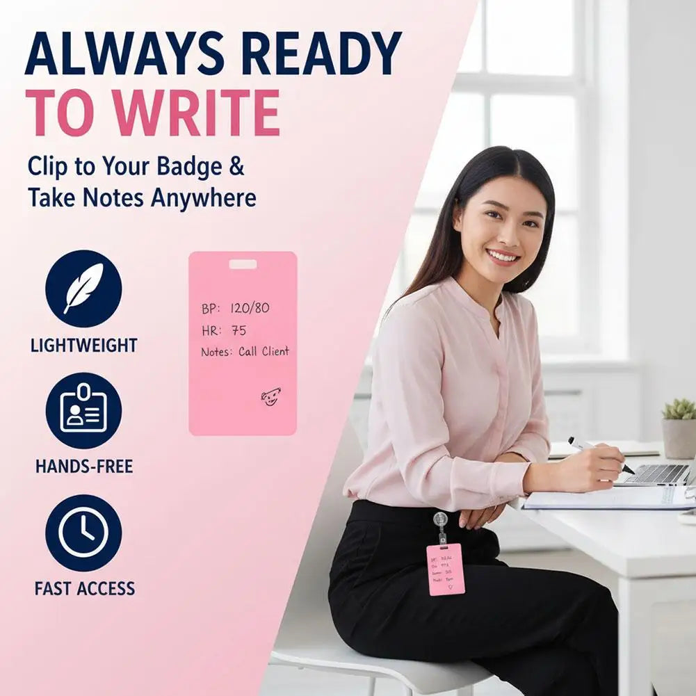 Reusable Erasable Badge Notepad & Pen for Nurses | Memo Card