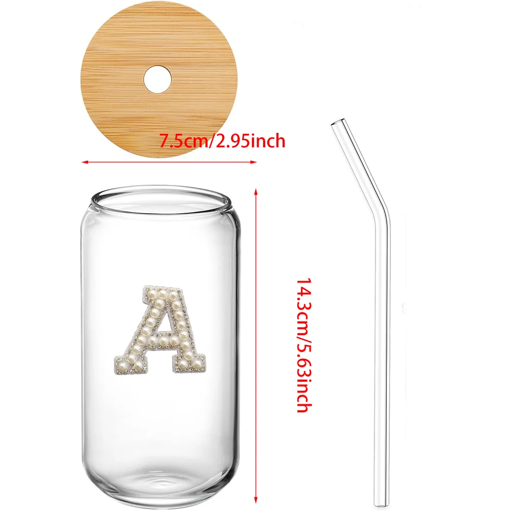 Personalised Pearl Letter Mugs Teen Girl Birthday Party Favor Glass Cup with Lid Straw Spa Sleepover Party Wedding Bridal Shower Peaceful Pleasures Health and Wellness
