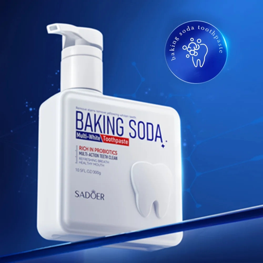 Cleansing Baking Soda Probiotic Pump Toothpaste, Deep Cleaning Teeth, Whitening And Brightening Toothpaste 300g Peaceful Pleasures Health and Wellness