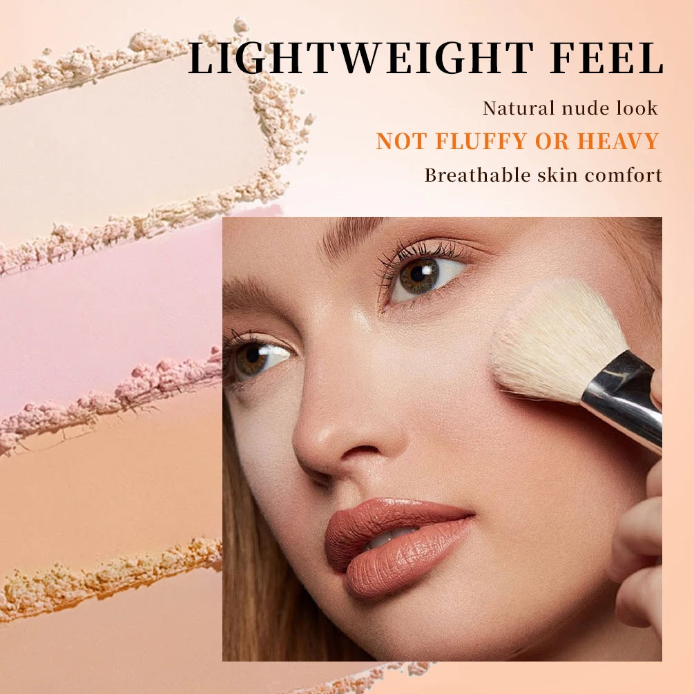 QIBEST Face Powder Oil-Control Matte Setting Powder Lasting Makeup Concealer Nude Pressed Powder Foundation Base Cosmetics New Peaceful Pleasures Health and Wellness
