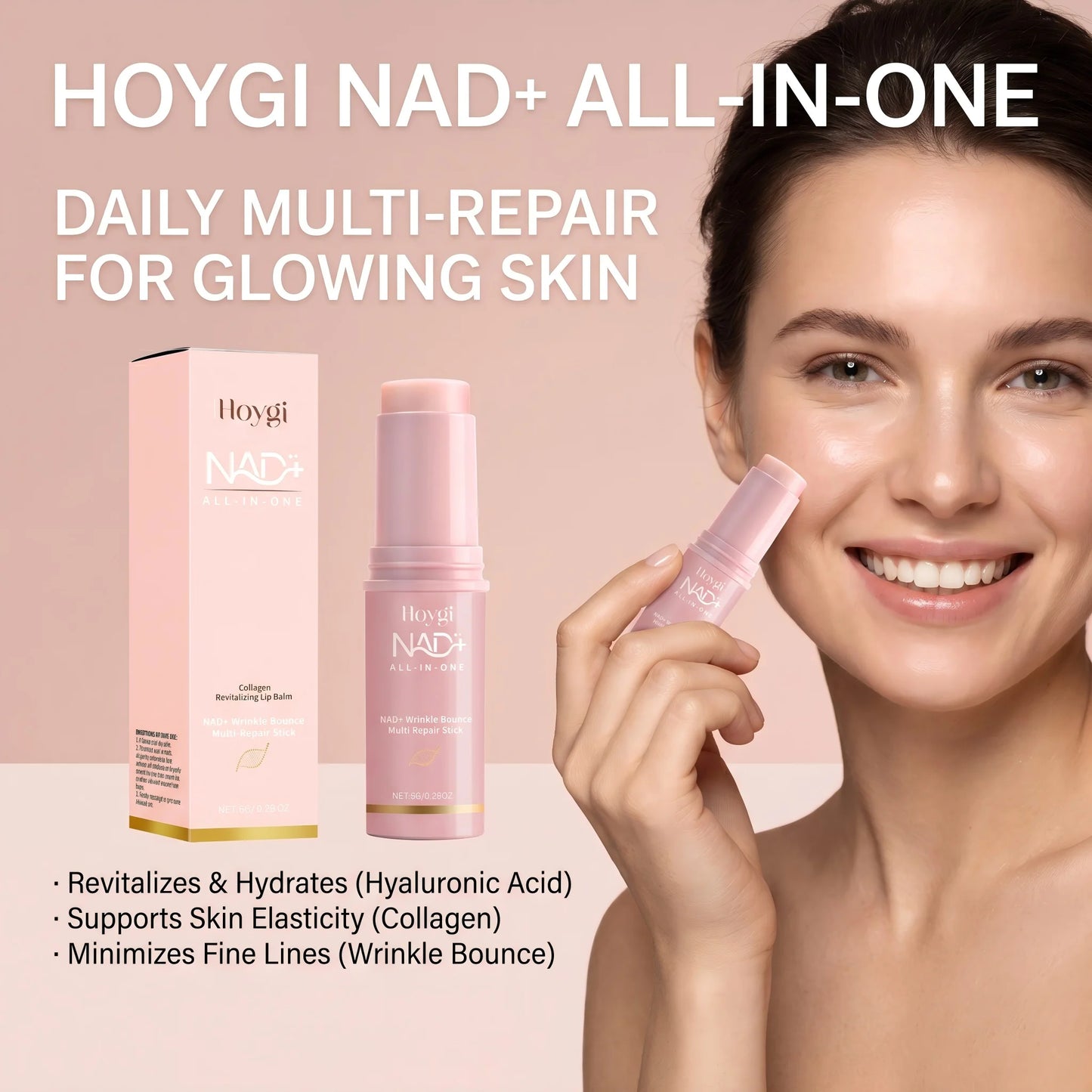 Nad+ Multi-repair Stick for Face & Lips, Hydrating Moisturizing Skin Fade Fine Lines Improve Dullness Skin Brightening Skin Care Peaceful Pleasures Health and Wellness