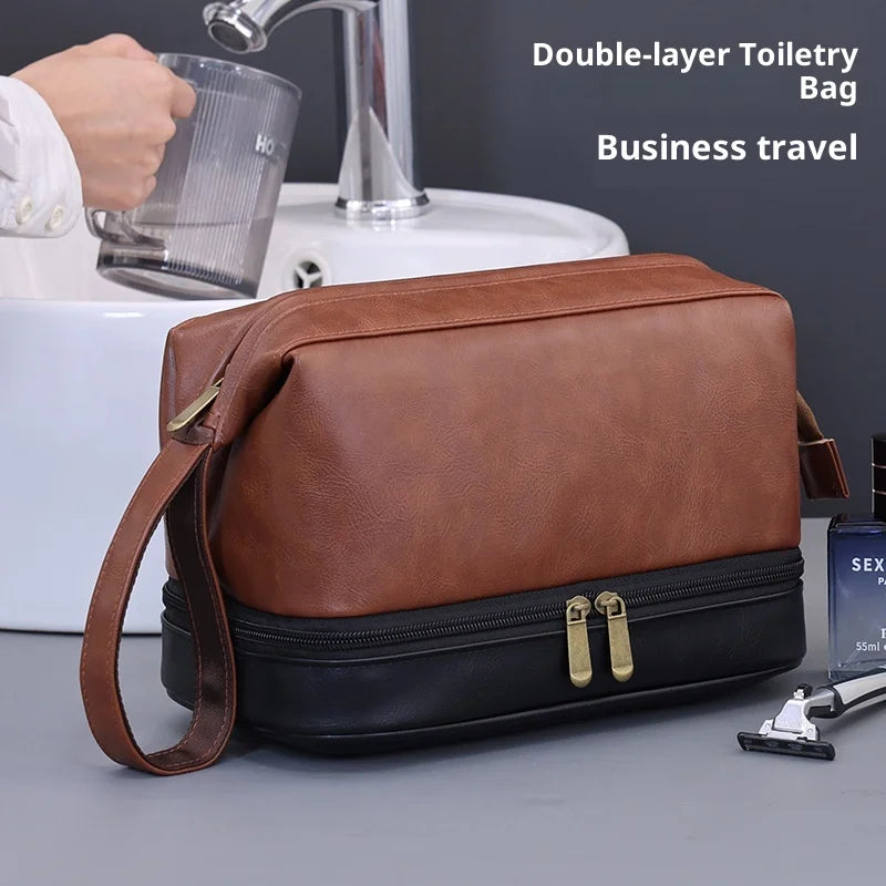 New High-end Men's Toiletry Bag, Business Makeup Bag, Travel Portable Large-capacity Skin Care Product Storage Bag Peaceful Pleasures Health and Wellness