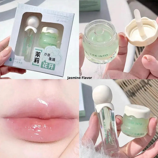 Hydrating Lip Glow Oil & Lip Mask Set – Glossy, Nourishing Fruit Lip Care Duo Peaceful Pleasures Health and Wellness