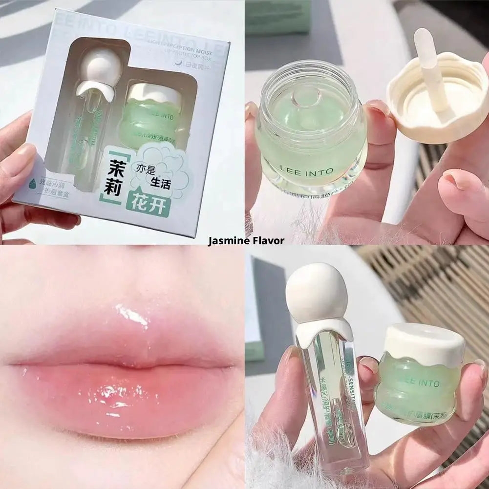 Lip Glow Oil & Lip Mask Set – Hydrating, Glossy, Long-Lasting