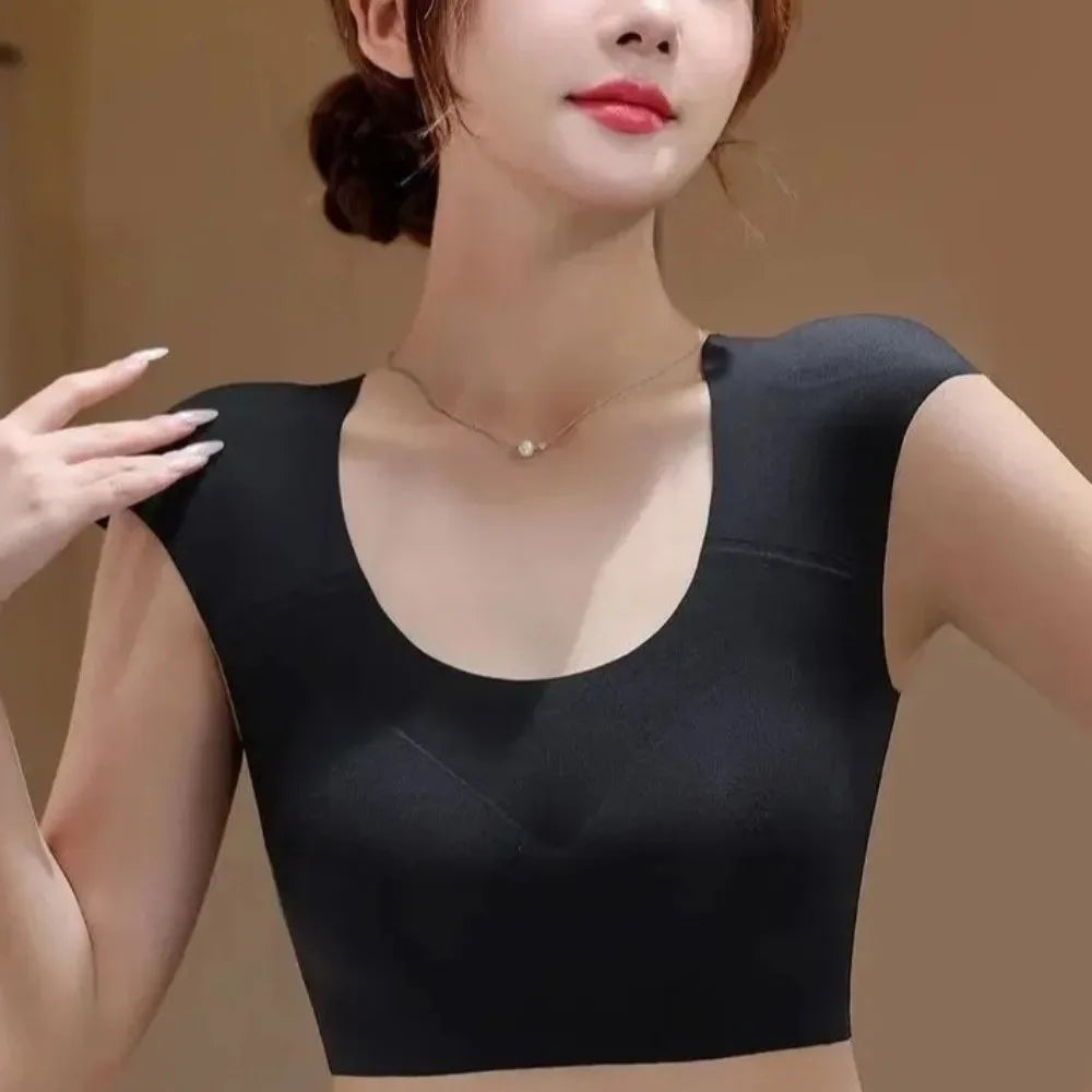 Seamless Shoulder Bra Tank Top – Breathable Invisible Vest