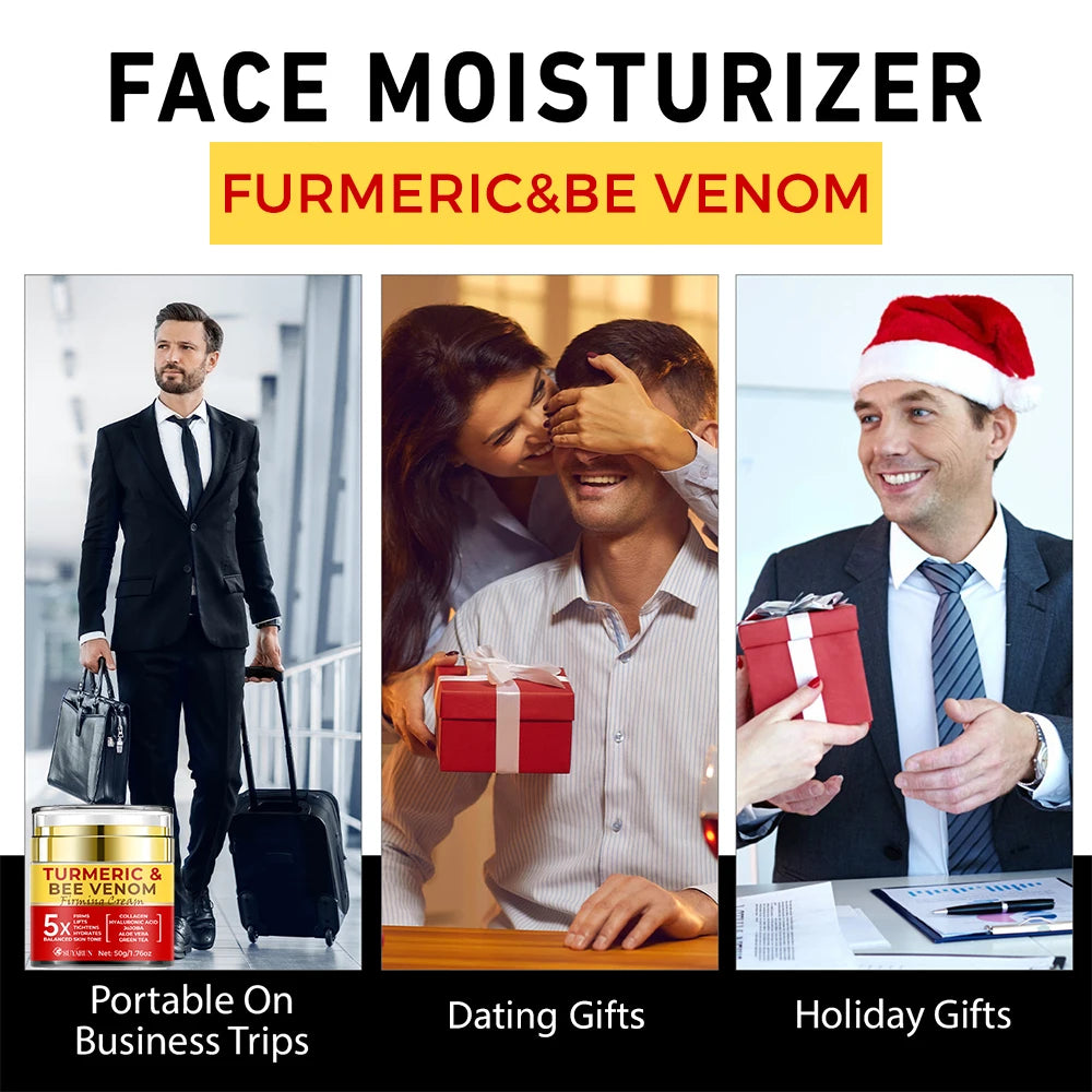 SUYARUN Turmeric & Bee Venom Firming Face Cream - Anti-Aging, Tightening, Moisturizing Skin Care. Day & Night Use Peaceful Pleasures Health and Wellness