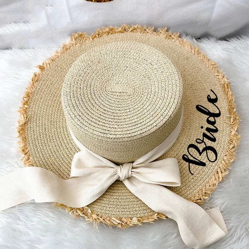 Bride Floppy Straw Sun Hat | Bachelorette & Bridal Gift