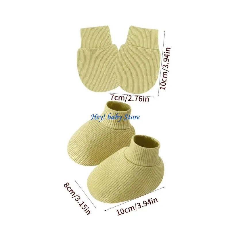 Baby Anti-Scratch Gloves & Socks Set | Newborn 0–6 Months