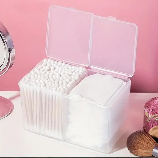 1pc Clear Makeup Storage Box With Lid, 2-grid Dustproof Storage Box For Skincare Makeup And Sundries, Countertop & Vanity Storag Peaceful Pleasures Health and Wellness