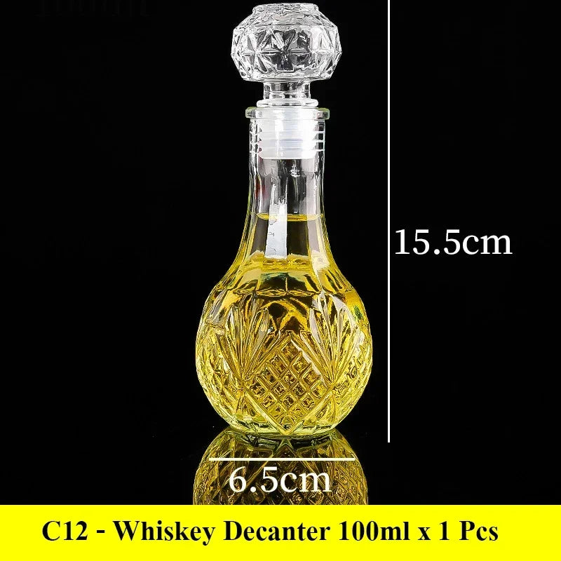 High End Transparent Glass Small Bottle 50/100ml Whiskey Mini Creative Red Bottle Peaceful Pleasures Health and Wellness 100ml 3