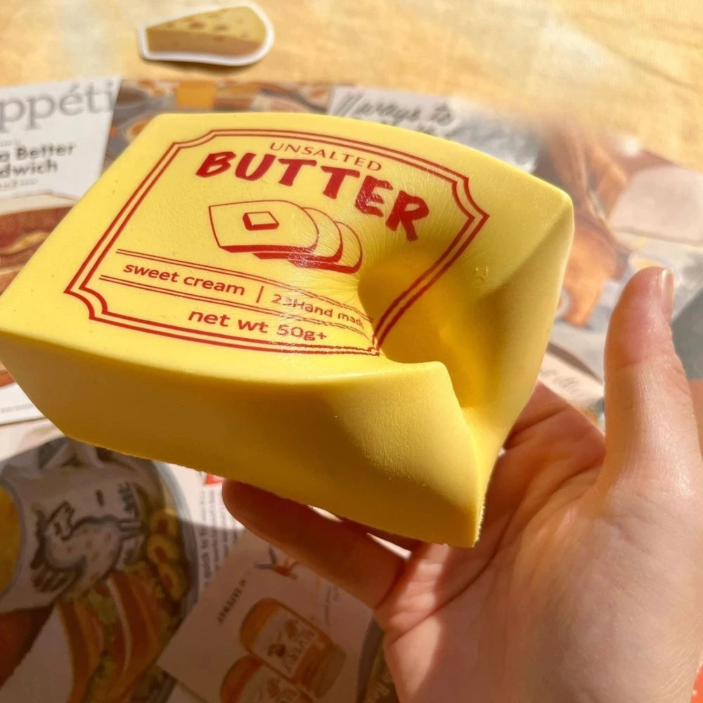 Butter Block Squishy Toy Slow Rising Squeeze Toy Butter Bar Brick Squishy Fidget Toy Anti Stress Release Hand Relax Gift Peaceful Pleasures Health and Wellness