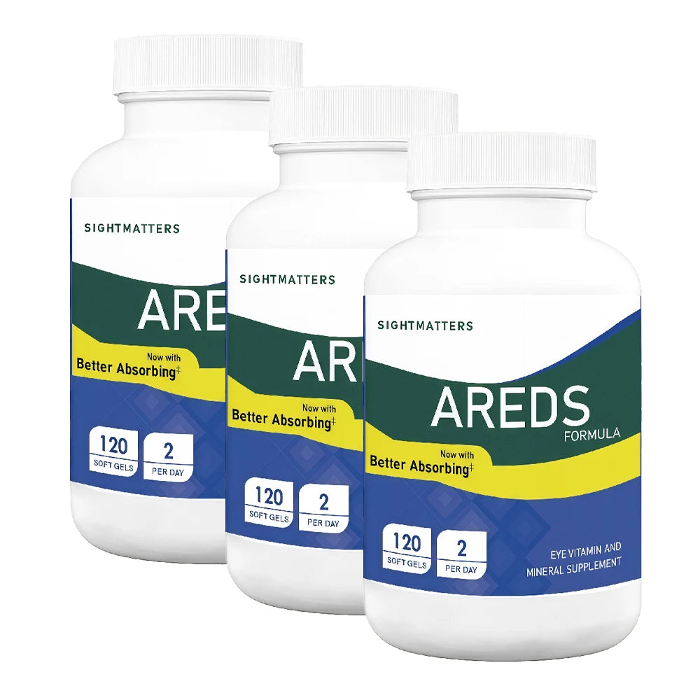 AREDS 2 Eye Vitamins – Lutein, Zeaxanthin, Vitamin C, E, Zinc & Copper – 120 Mini Softgels