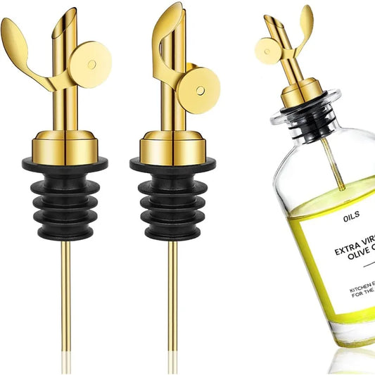 New Stainless Steel Wine Pour Nozzle, Weighted Automatic Opening, Automatic Cover Gravity Flip, Olive Oil Vinegar Bottle Stopper Peaceful Pleasures Health and Wellness