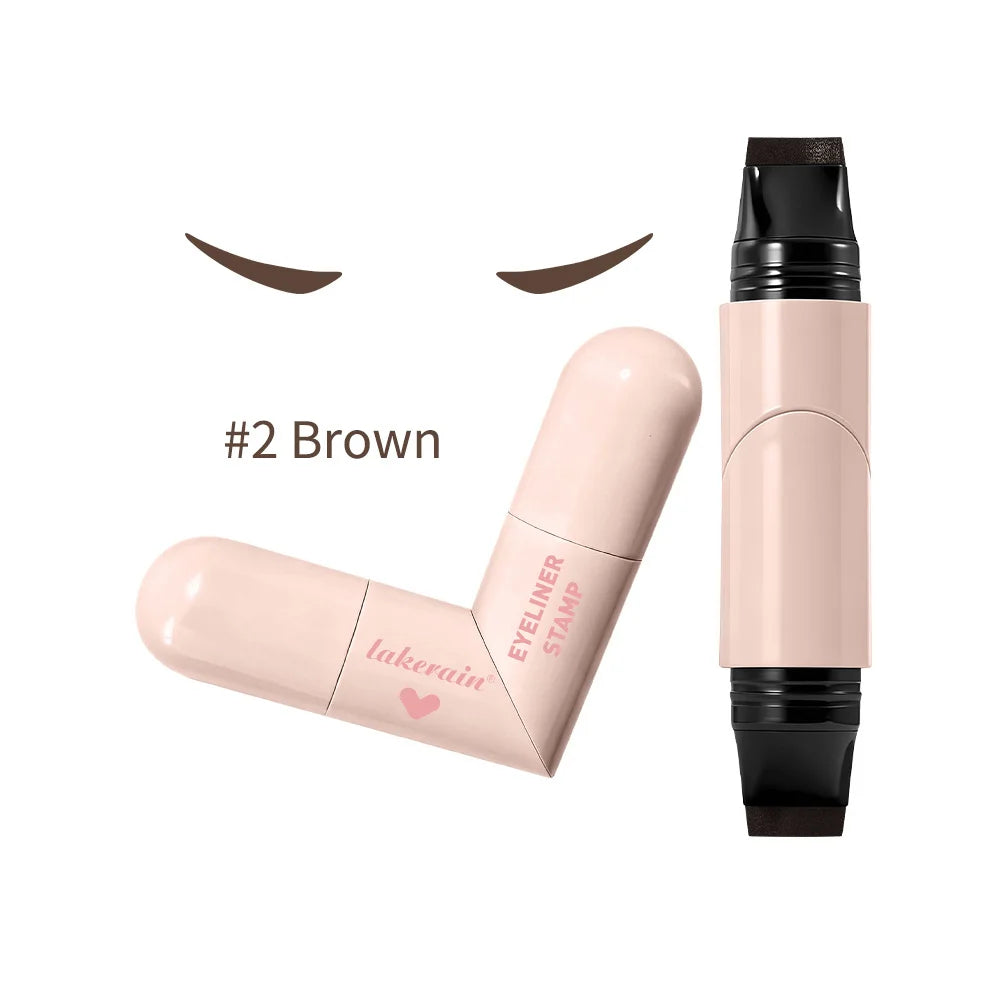 Waterproof Eyeliner Stamp Double Sweat-proof Eyeliner Smudge-Proof Eyeliner Integrated Eyeliner Stamp Peaceful Pleasures Health and Wellness 2pcs brown