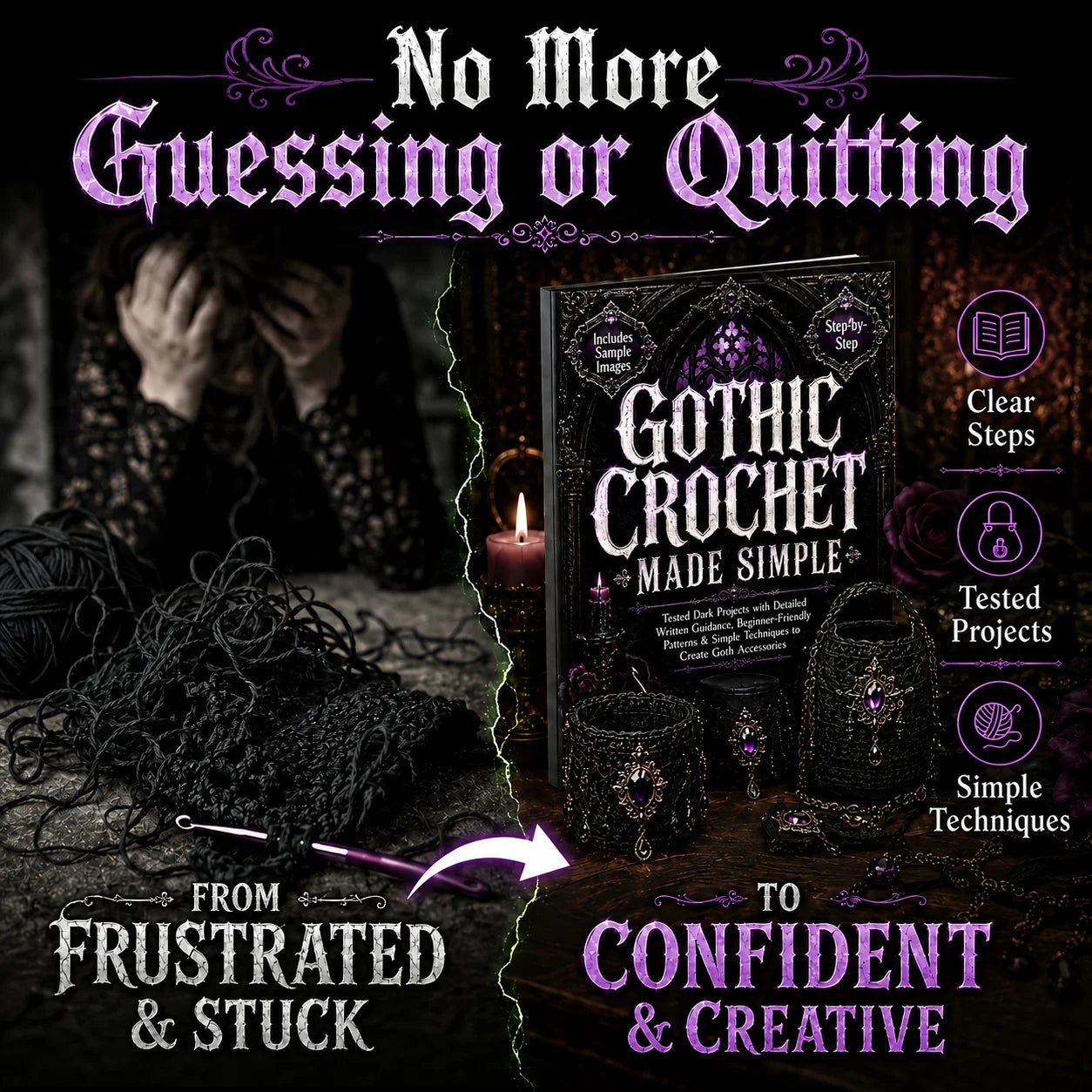 Gothic Crochet Made Simple A5 Guide Dark Accessories Pattern Book