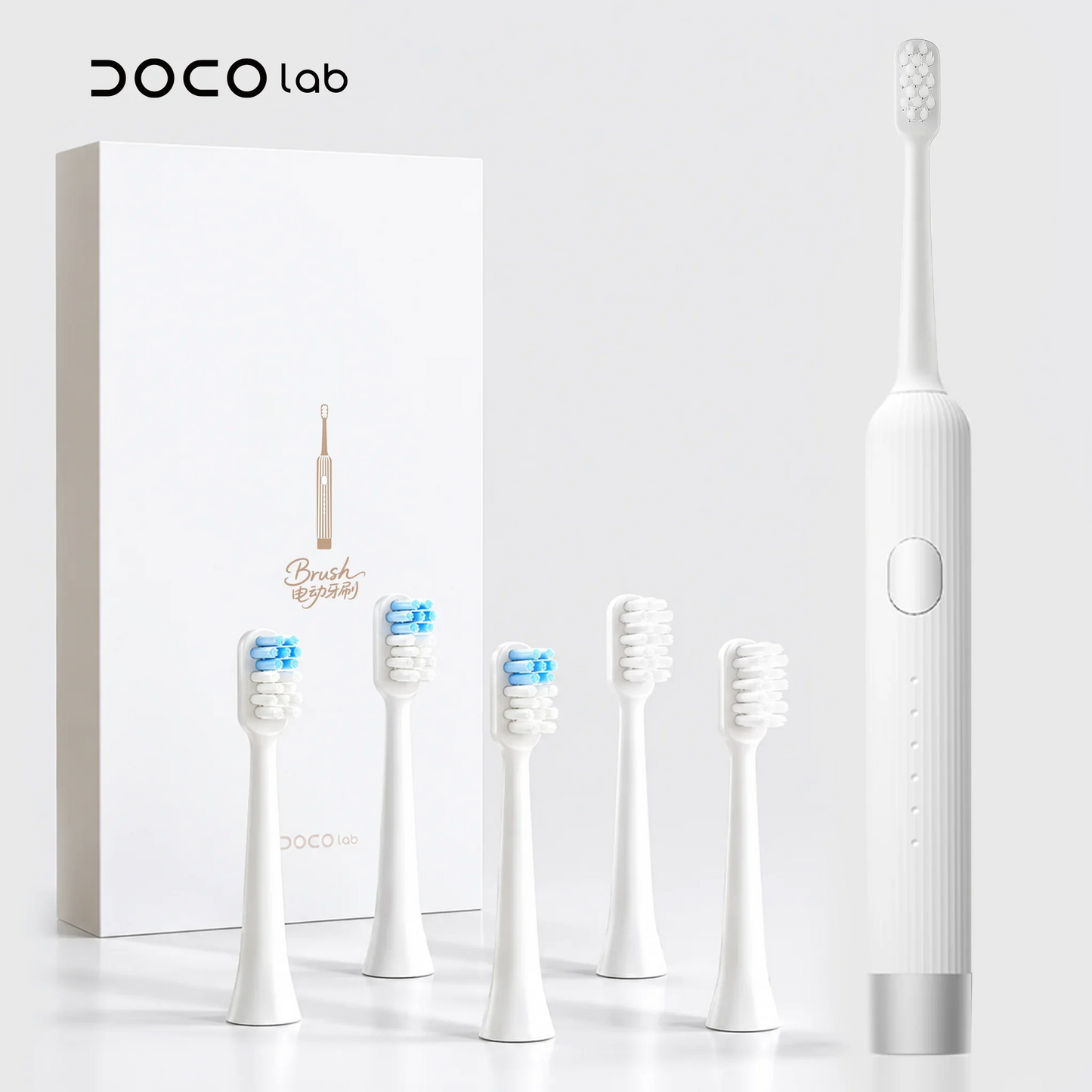DOCO LAB Sonic Electric Toothbrush – 6 Modes, 5 Brush Heads