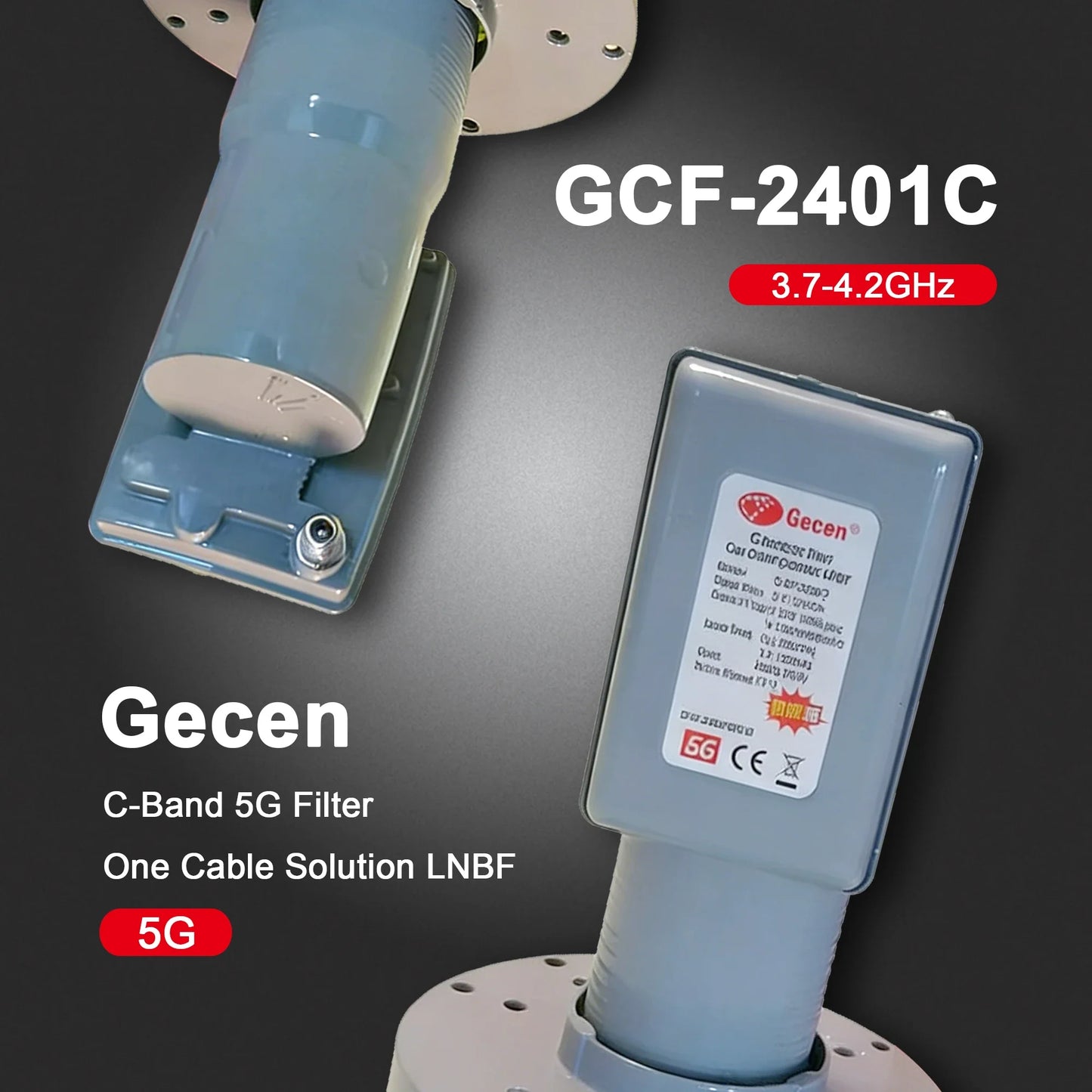 C-Band Dual LNB 5150/5750MHz with 5G Filter – Tuoying GCF-2401C