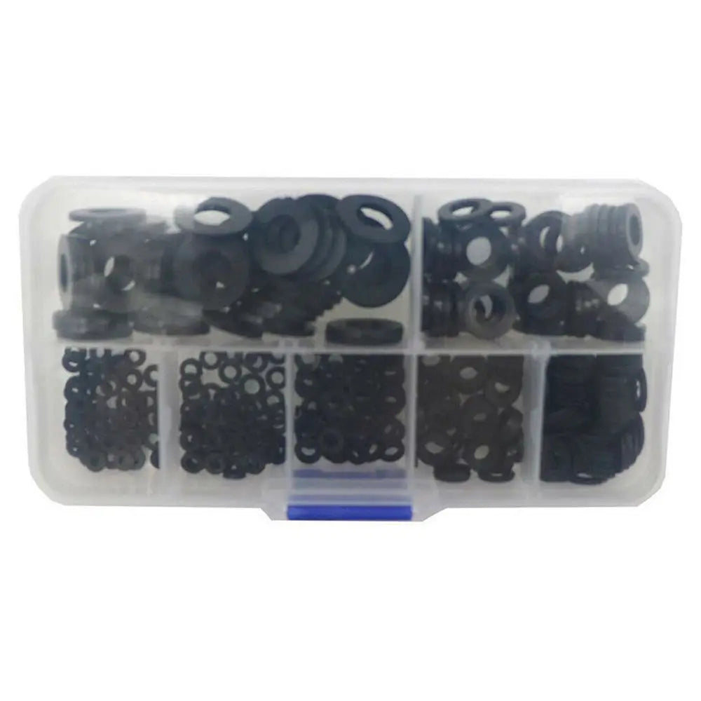 350pcs 7 Sizes Black Nylon Flat Washer Gasket Assortment Kit M2 M2.5 M3 M4 M5 M6 M8 O Ring Kit O Rings Silicone Rubber Gaskets Peaceful Pleasures Health and Wellness 350 pcs