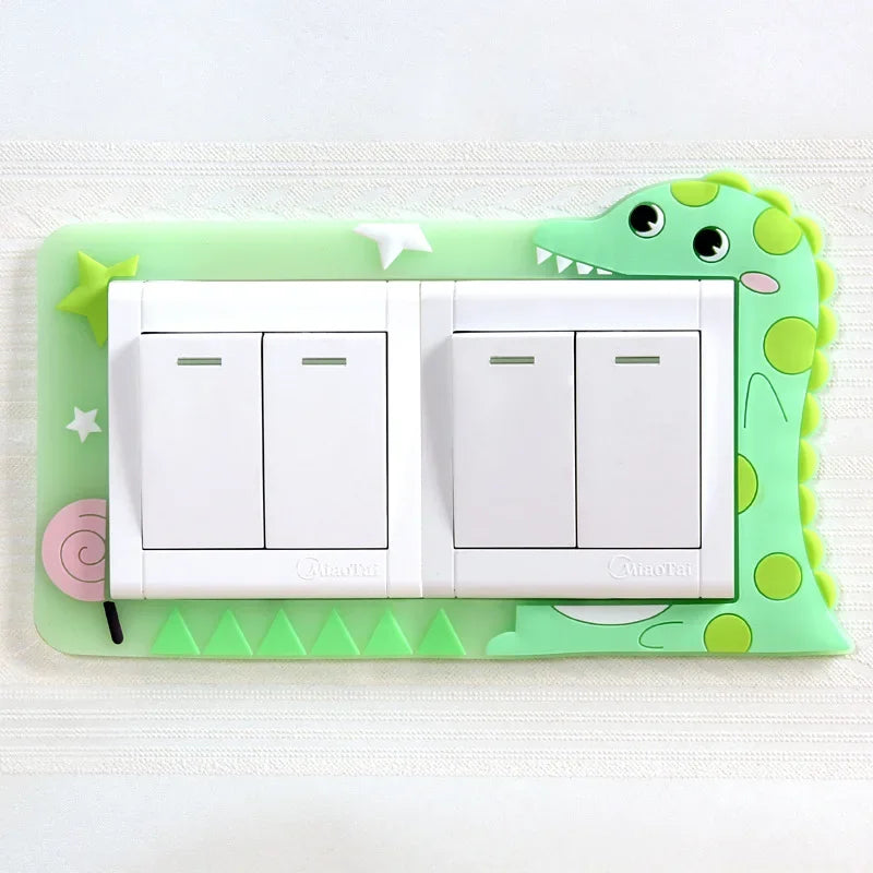 1pcs Children Bedroom Switch Stickers Home Decoration Luminous Silicone Switch Covers Kawaii Cartoon Animals Switch 3D Stickers Peaceful Pleasures Health and Wellness type22
