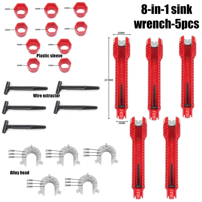 14-in-1 Sink Faucet Plumbing Wrench Set | Multi-Function Tool