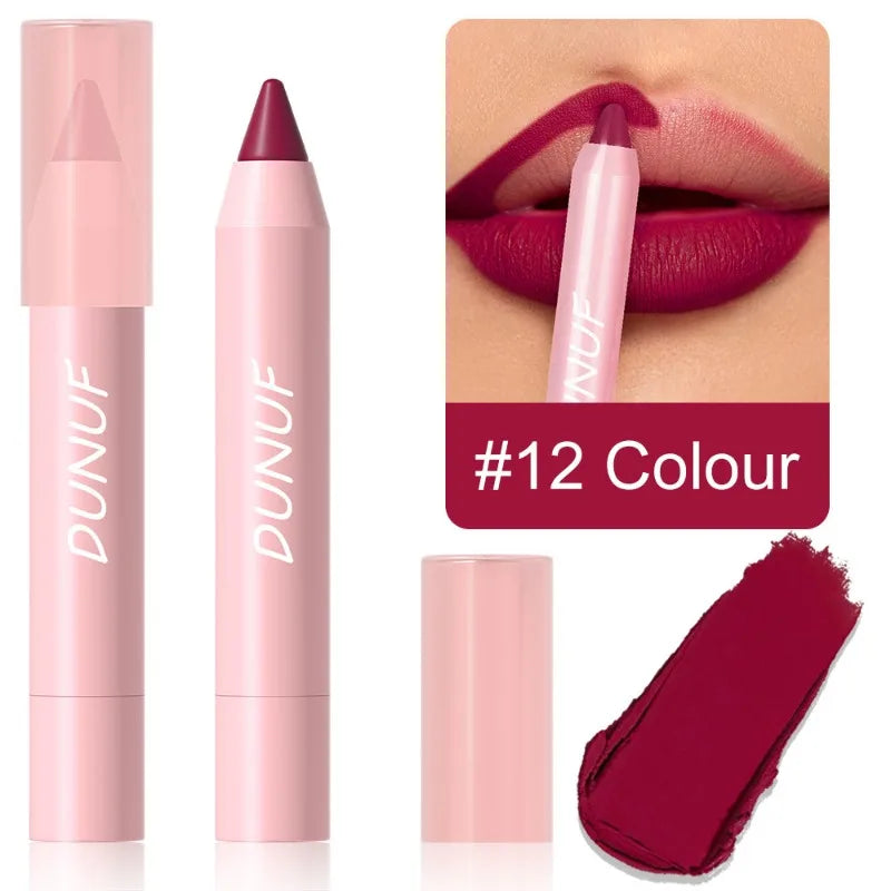 18-Color Matte Velvet Lip Liner Pencil | Waterproof Long-Lasting
