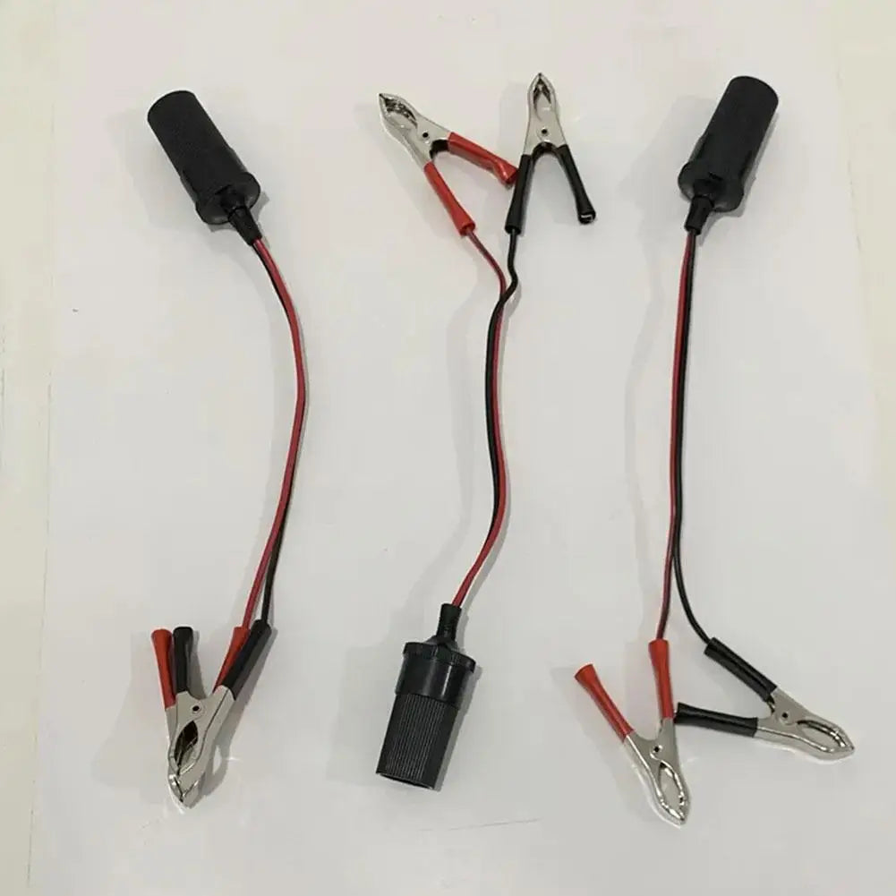 Car Cigarette Lighter Extension Cord Adapter Socket Charger With Crocodile Clip Connection Line Car Socket Plug Peaceful Pleasures Health and Wellness