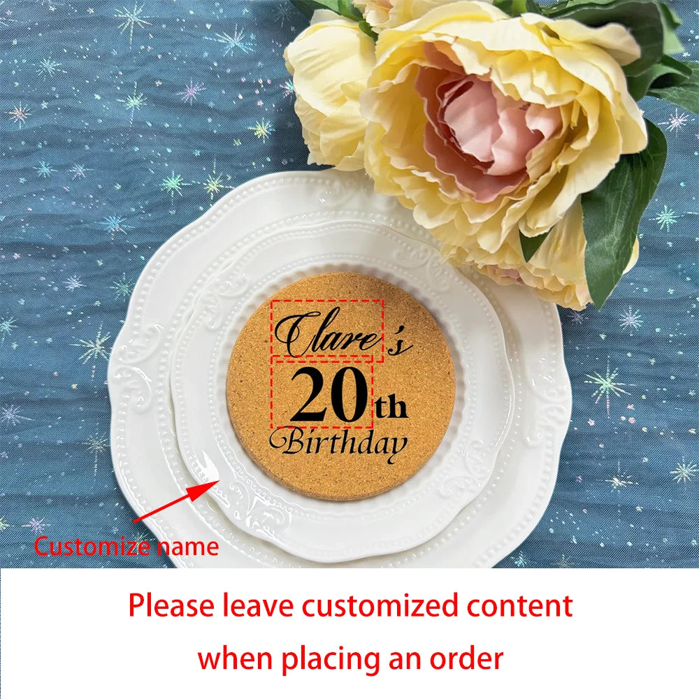 Personalized Engraved Wood Coasters | 30th–60th Birthday Favors Personalized Wood Coasters Peaceful Pleasures Health and Wellness custom 3PCS10CM