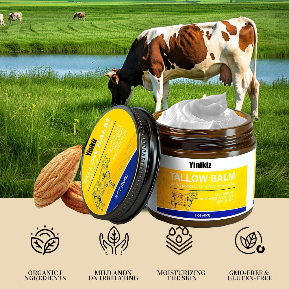 Face Cream Whipped Tallow Balm Collagen Hyaluronic Acid Skin Care Anti-Wrinkle Aging Moisturizing Shrink Pores Whitening Smooth Peaceful Pleasures Health and Wellness