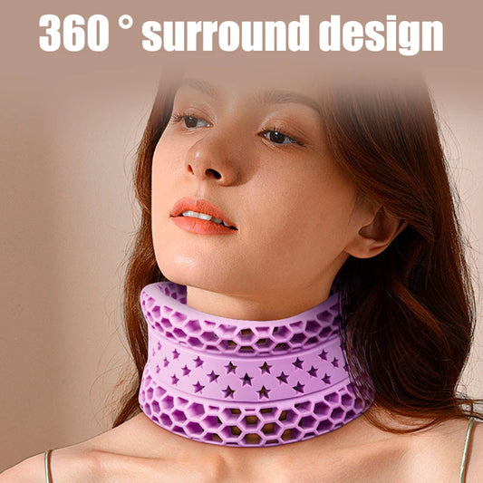 Soft Silicone Breathable Neck Brace Anti Bowing Scarf Neck Support Adjustable Braces For Home School Office Travel Peaceful Pleasures Health and Wellness