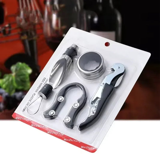 Wine Bottle Opener Stainless Steel Decanter Wine Corks Screw Corkscrew Kitchen Bar Multifunction Accessories Tool Corkscrew Sets Peaceful Pleasures Health and Wellness