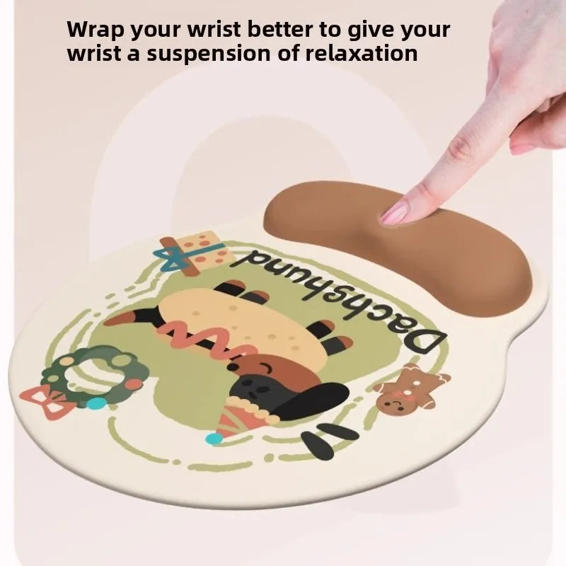 Dachshund Silicone Wrist Support Mouse Pad Non Slip Mouse and Keyboard Pad Office Home Laptop Keyboard Wrist Rest Cushion Peaceful Pleasures Health and Wellness