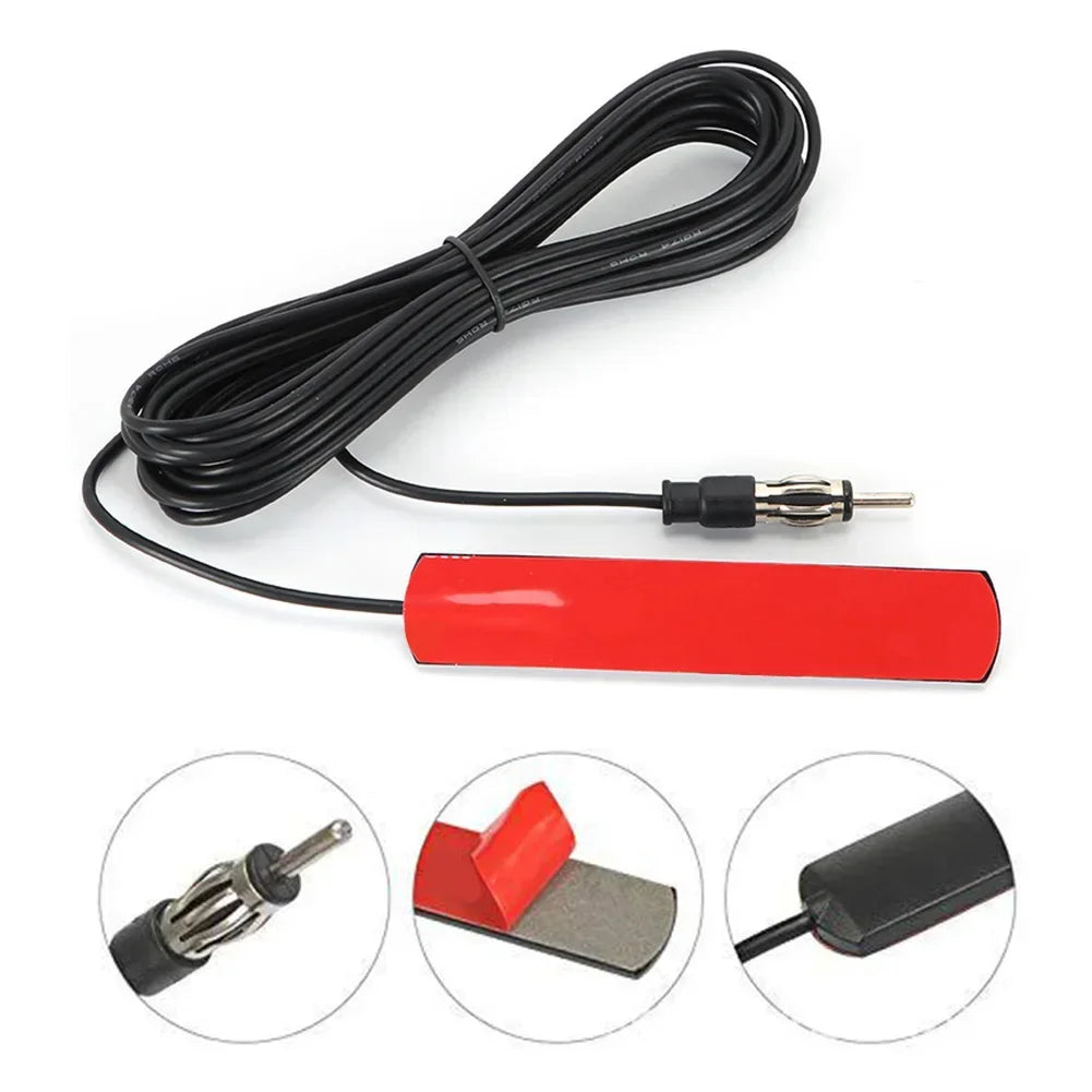 DC 5-12V Hidden Amplified Car FM Radio Patch Antenna 85-112MHz