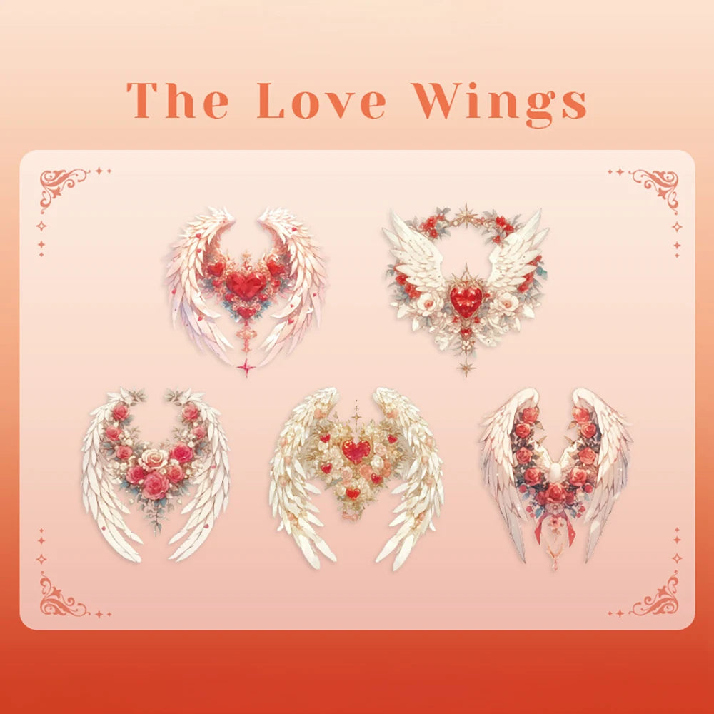Vintage Pot Gold Stickers Bag Rose Wings Angel Hand Account Base