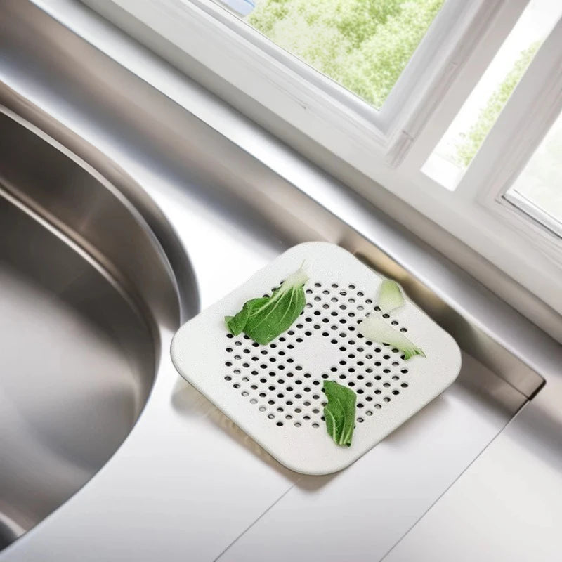 Square Silicone Drain Mat Hair Catcher – Kitchen & Shower 2-Pack Silicone Drain Mat Peaceful Pleasures Health and Wellness