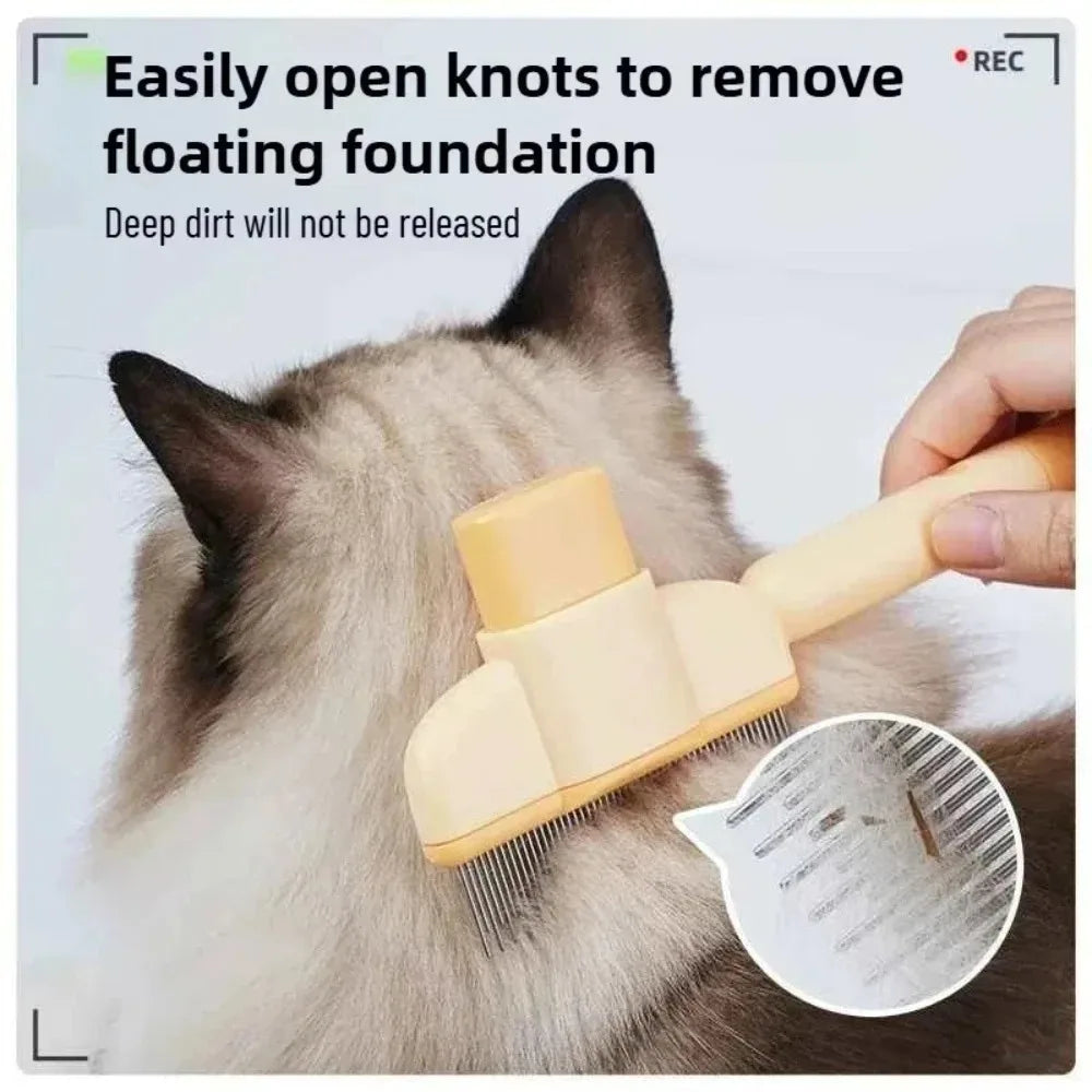 Self-Cleaning Dog Deshedding Comb | Stainless Steel Pet Brush