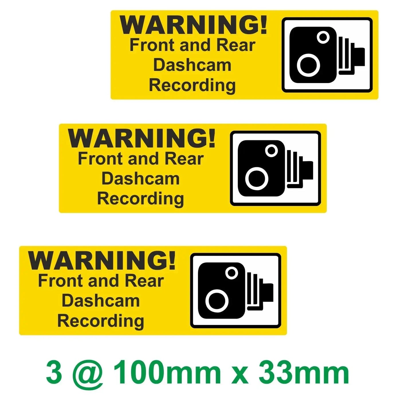 Pack of 5 Dash Cam Recording Laminated Vinyl Warning Stickers Taxi Car Minibus Van etc Peaceful Pleasures Health and Wellness