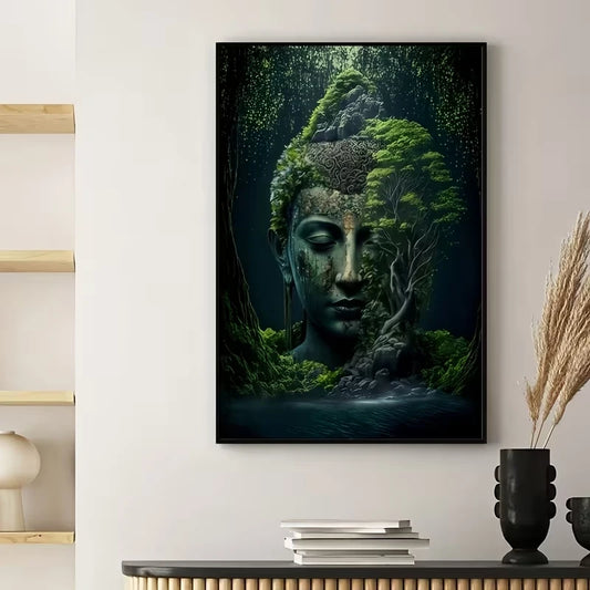Modern Buddhism Canvas Wall Art Print | Zen Home Decor Canvas Wall Art Peaceful Pleasures Health and Wellness G3935 21x30cm Black Framed