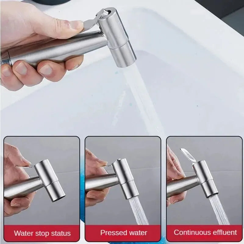Stainless Steel Handheld Bidet Sprayer Set | Self-Cleaning