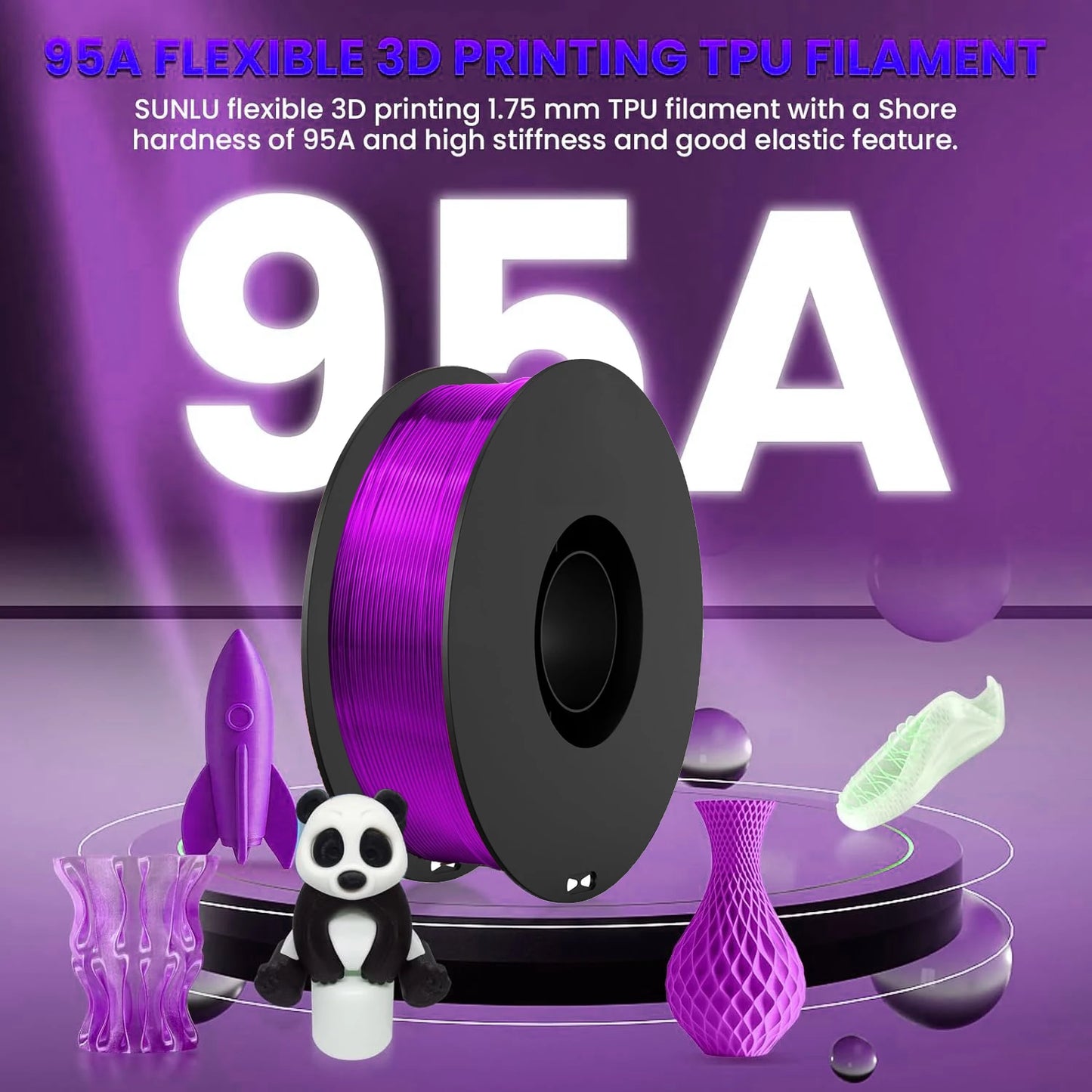 TPU Filament 1.75mm 95A Transparent | ±0.03mm | 250g–1KG