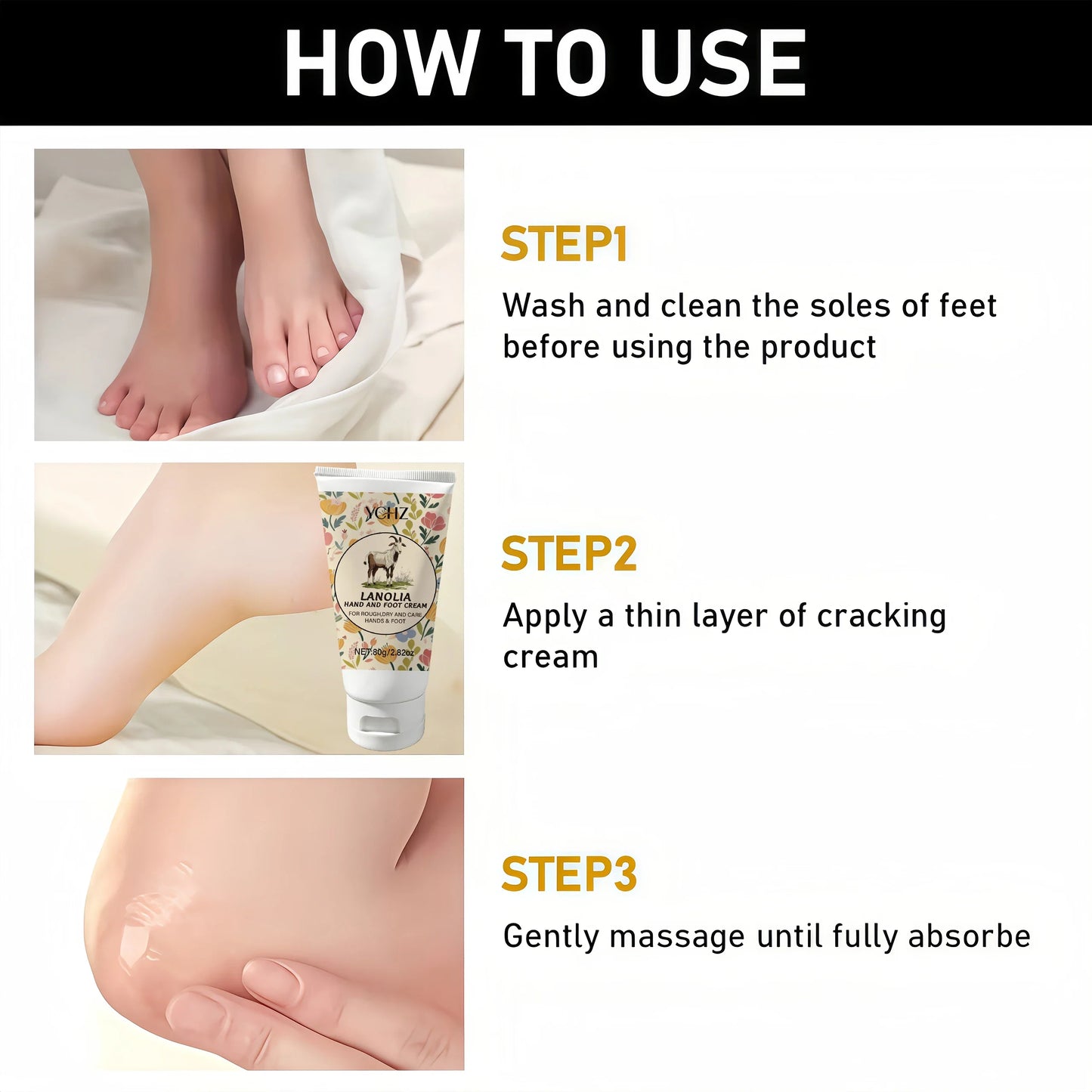 YCHZ Foot Cream – Moisturizer for Dry, Rough & Cracked Heels