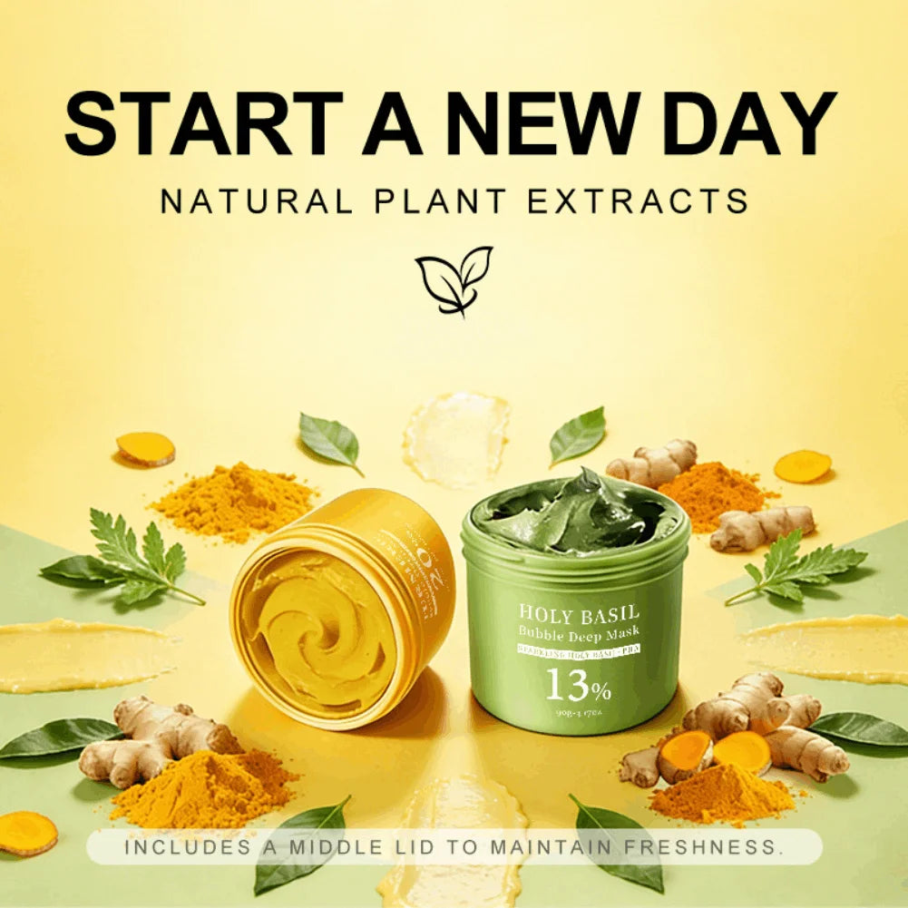 Korean Turmeric Bubble Facial Mask – Deep Cleansing & Blackhead Removal Peaceful Pleasures Health and Wellness