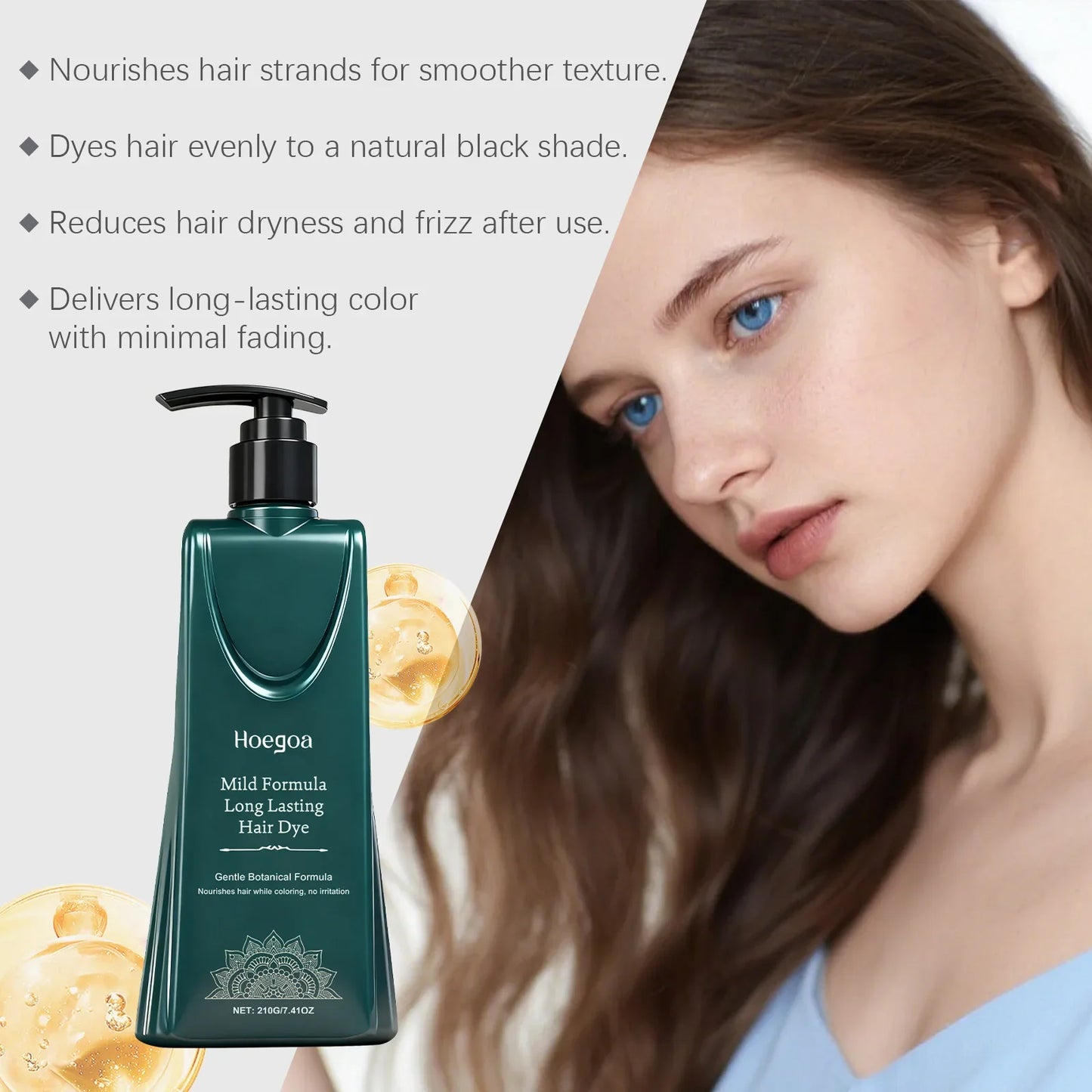 HOEGOA Herbal Hair Darkening Shampoo – Gray Coverage 210g